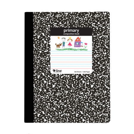 C-LINE PRODUCTS Composition Notebook, Primary Ruled, Black Marble 22020